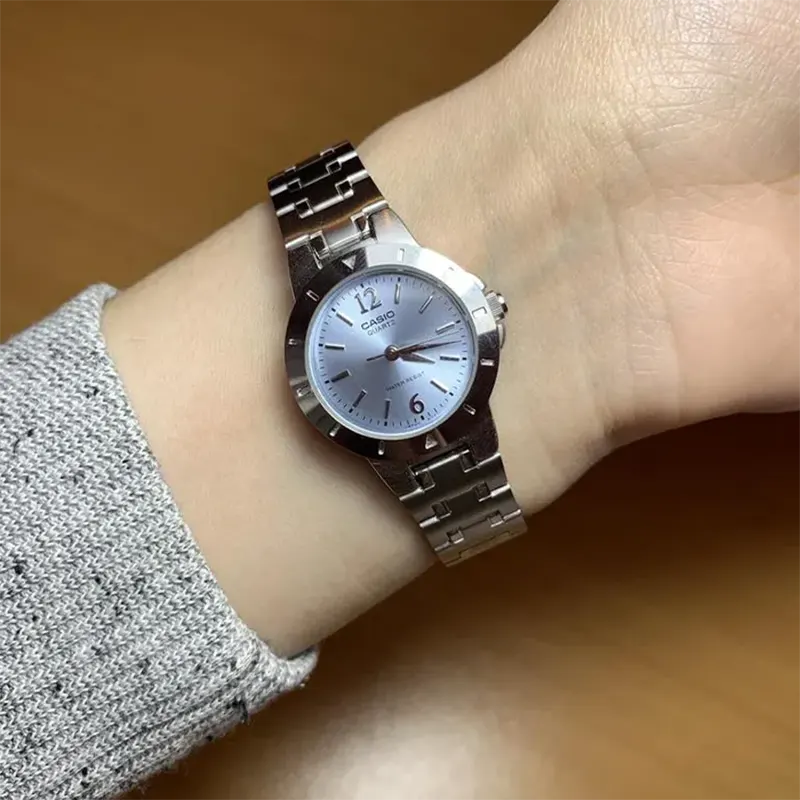 Casio Enticer Ice Blue Dial Silver-tone Ladies Watch- LTP-1177A-2A